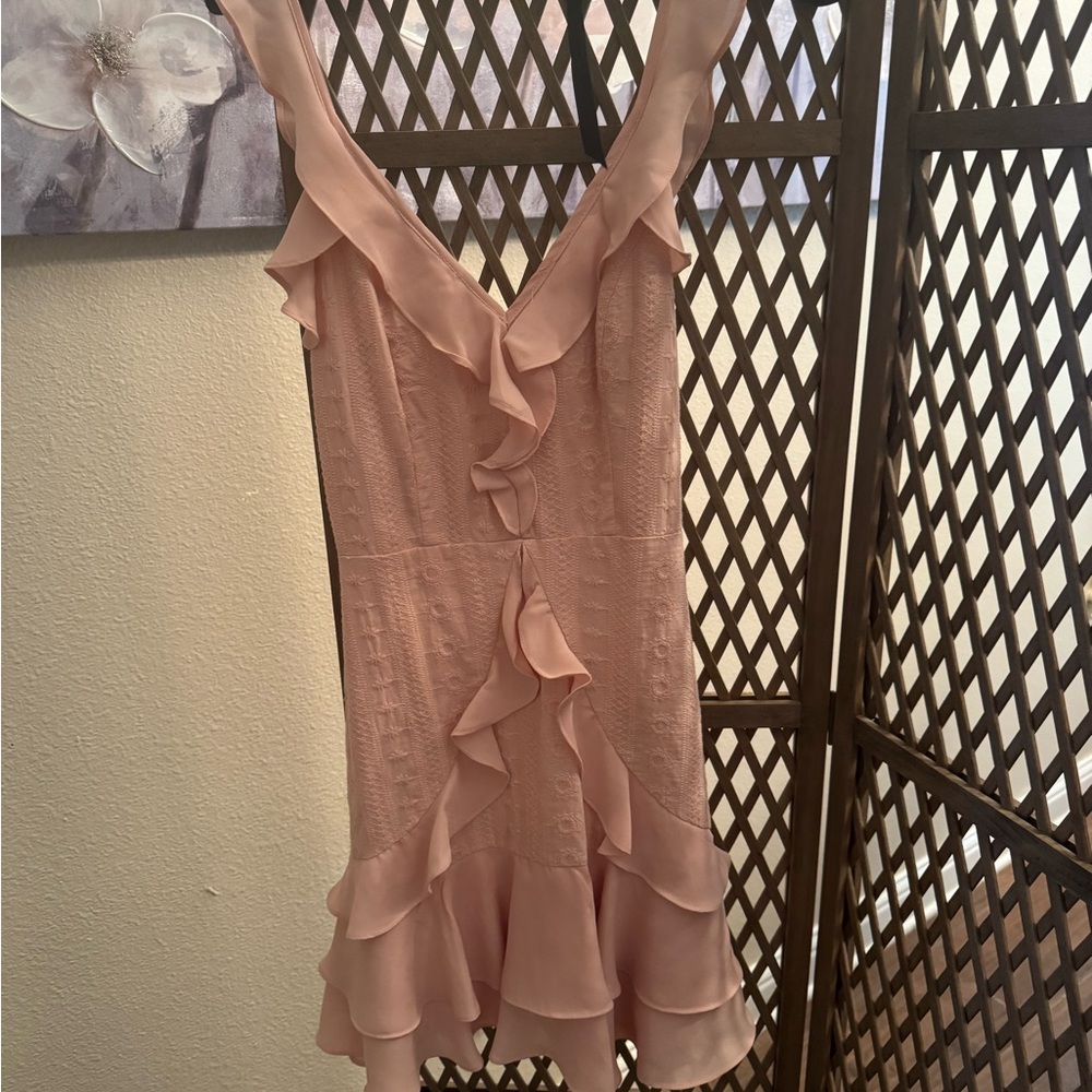 Giani Bernini Pink Asymmetrical Ruffled Cocktail Dress